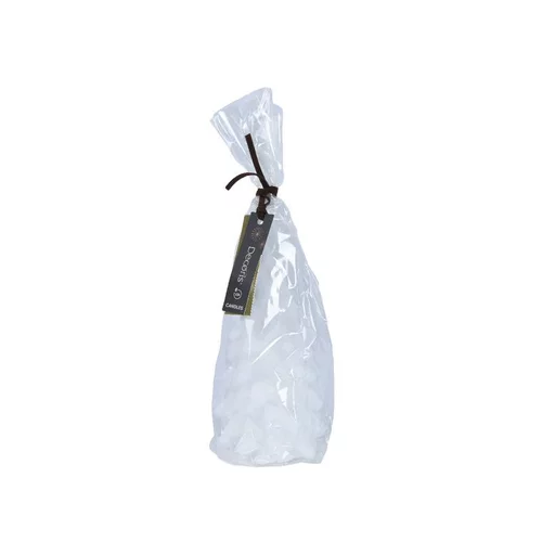 Pour vos besoins au jardin：Bougie forme sapin en cire blanche à paillettes - Ø 8 x H 16,5 cm