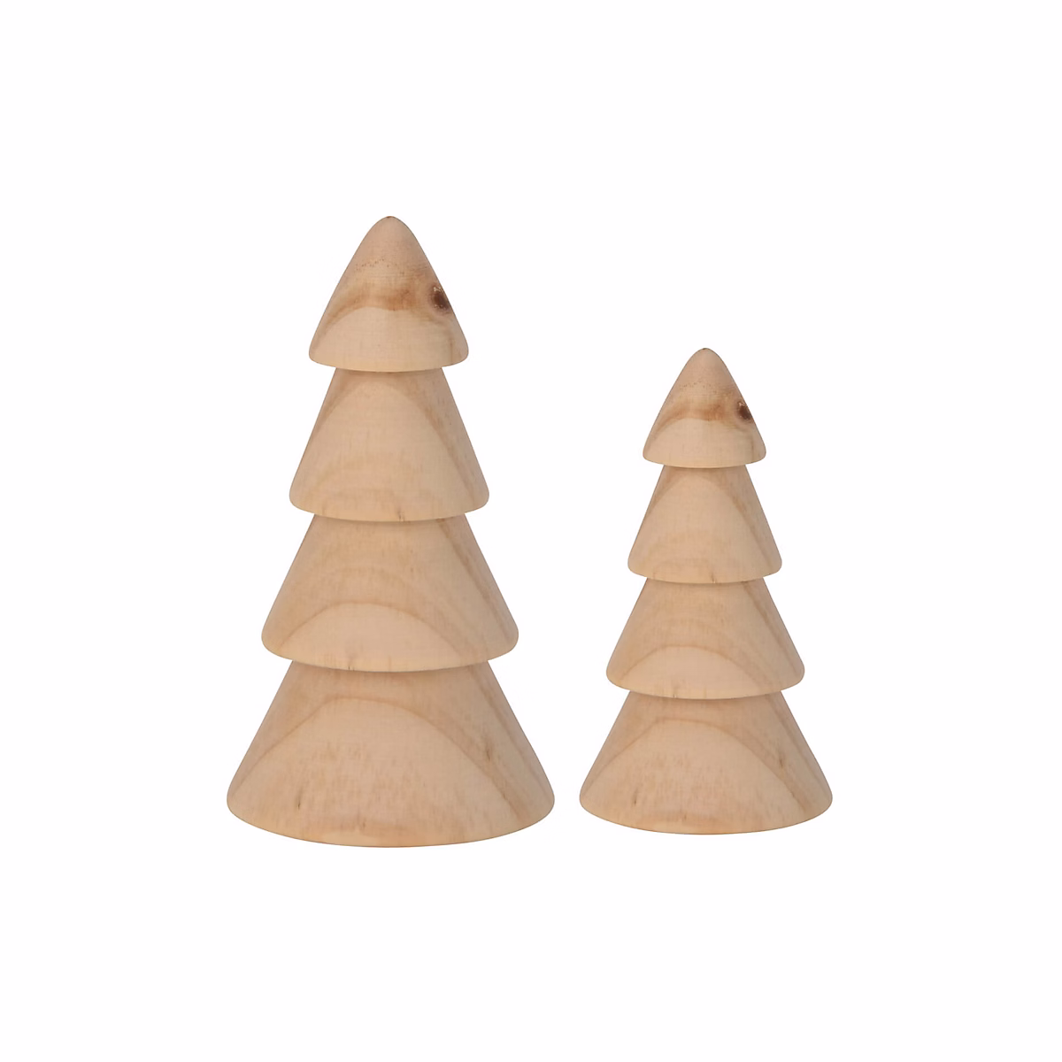 Ensemble de 2 Petits Sapins de Noël en Bois Naturel Marron Décorations de Noël Idée Cadeau | Noël