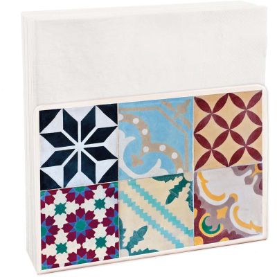 Porte-serviettes en métal avec motif imprimé (Carreaux de ciment)