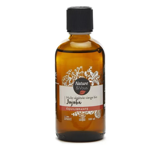 Pensé pour le jardin：Huile végétale vierge bio Jojoba Nature & Vous certifiée COSMOS ORGANIC par Cosmécert selon le référentiel COSMOS - 100 ml