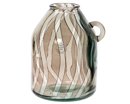 Le pratique pour l’extérieur：Vase coloris marron en verre recyclé - Ø 21 cm