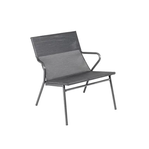 Pour simplifier le jardin：Fauteuil 1 place Vence Batylin Obsidian coloris gris Lafuma - 68 x 69 x 70 cm