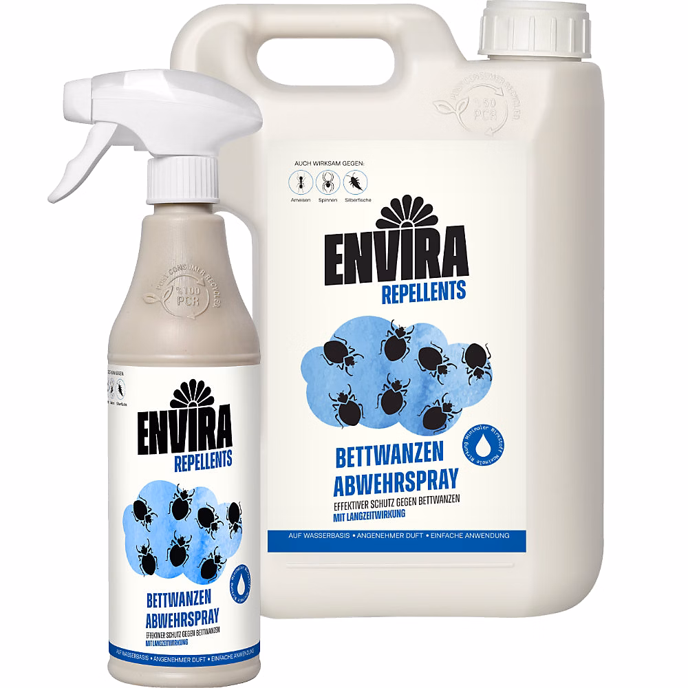 Envira Spray Anti – Punaises de Lit Pack Avantage, Effet Longue Durée et Protection Rapide 2L + 500ML