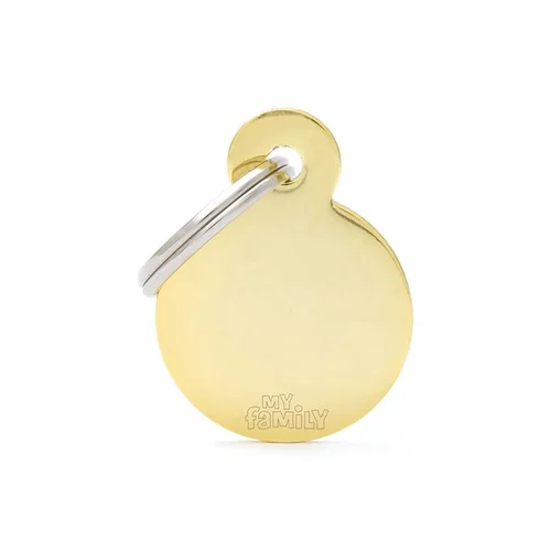 Pour vivre le jardin autrement:Médaille basic petit cercle pour chien en laiton doré