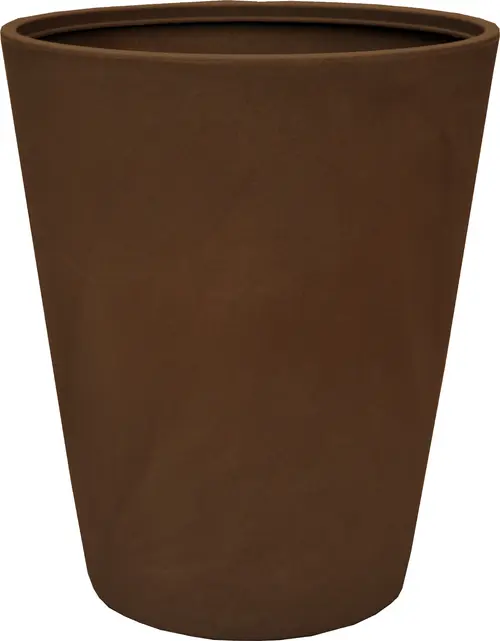 Pour transformer votre jardin:Pot conique en polyéthylène coloris corten Chapelu Architect - Ø 50 x H 60 cm