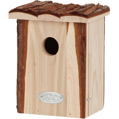 Nichoir pour oiseaux avec toît en écorce (Roitelet)