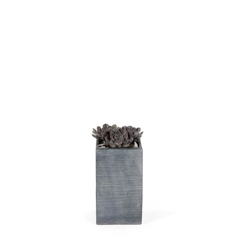 Jardin confort:Pot carré mi-haut Stream coloris anthracite 19x19x33 cm
