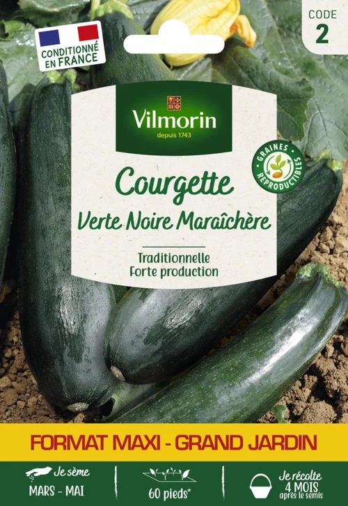 Espace vert pratique:Courgette Verte Noire Maraîchère Format Éco Vilmorin - graines à semer