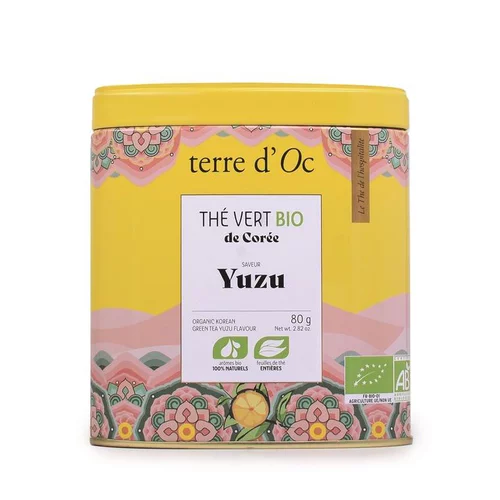 Extérieur solution：Thé vert yuzu de Corée Bio Terre d’Oc – 80 g