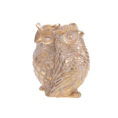 Choix extérieur:Figurine décorative chouette coloris beige en polyrésine - 16 x 13,5 x 9,5 cm