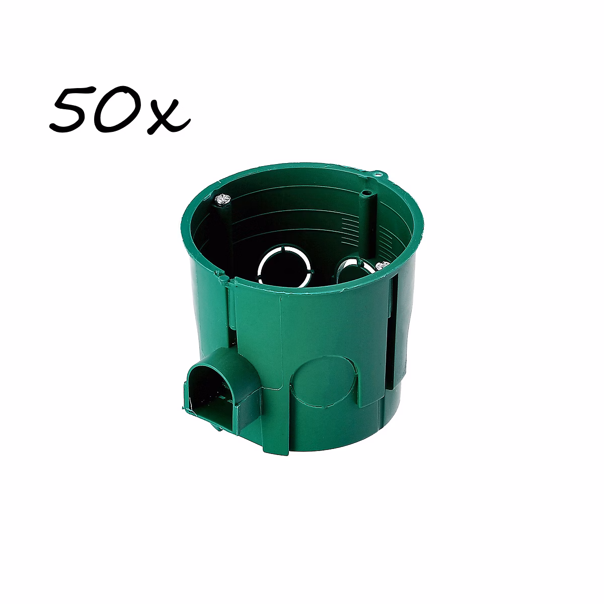 Boîte d encastrement de dérivation 60 – profonde, avec vis, verte, lot de 50 pièces