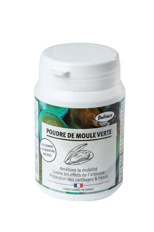 Pour transformer vos extérieurs：Poudre de moule verte pour chien et chat Bubimex – 60 g