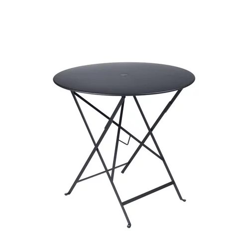 Jardin et plaisir：Table ronde pliante couleur carbone Fermob - Ø 77 x h 74 cm
