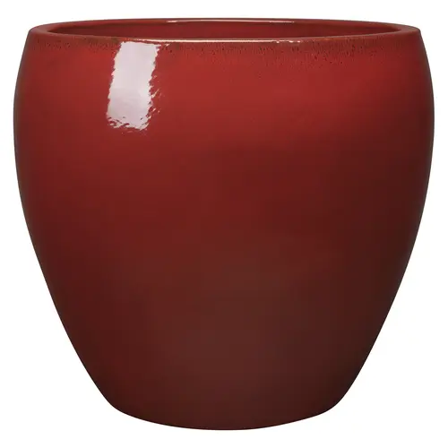 Indispensable au jardin:Pot Guardians Karanda coloris rouge en terre cuite émaillée - 50 x 50 x 50 cm