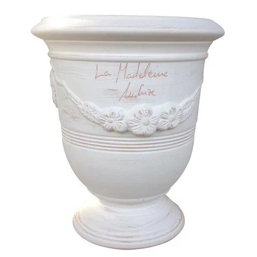 Moderne au jardin:Vase Anduze cérusé en terre cuite H 38 x Ø 43 cm