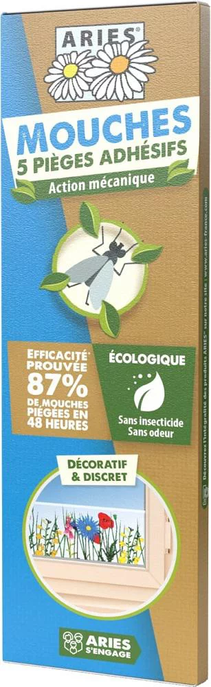 Jardin à découvrir:Pièges adhésifs vitres mouches - 5 pièces