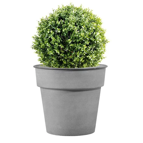 Une solution adaptée au jardin：Pot horticole en acier peint gris clair Ø 37 x H 32 cm