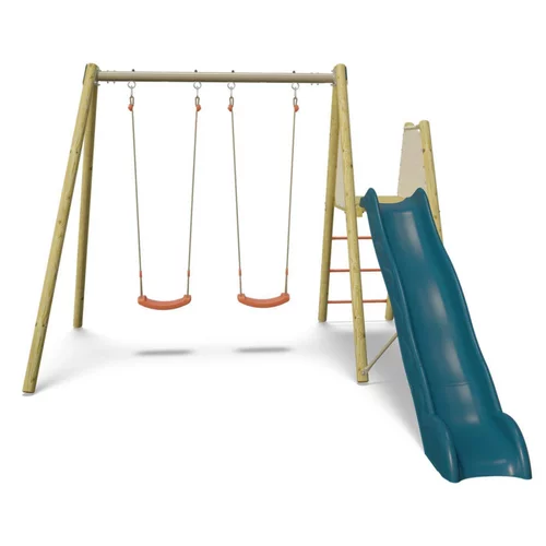 Extérieur nature:Portique toboggan en bois et métal Trigano - 2,63 m