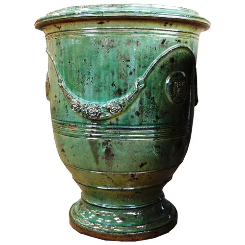 Choix pour le jardin：Vase Anduze patine émeraude en terre cuite émaillée H 68 x Ø 53 cm