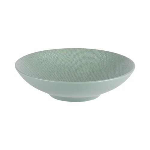 Pour l’extérieur:Assiette creuse en grès effet martelé vert Vesuvio - Ø 19 cm