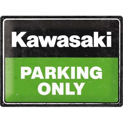 Plaque décorative en métal en relief 40 x 30 cm (Kawasaki - Parking Only)