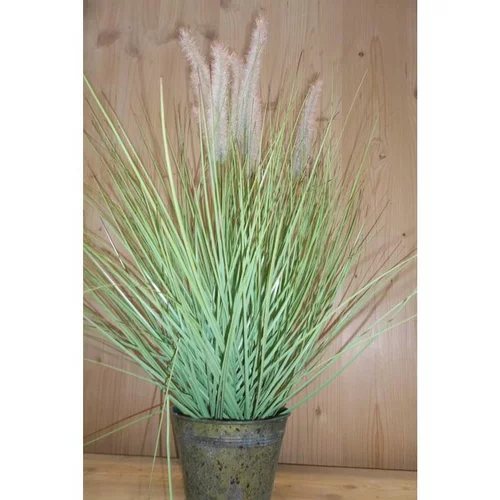 Déco pour le jardin:Graminée artificielle en pot métal Ø 23,5 x H 145 cm