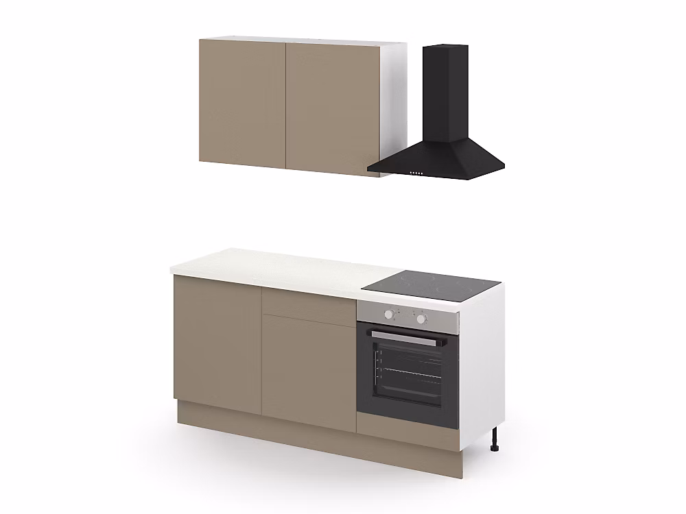 Cuisine complète GoodHome Palma champagne 2 caissons hauts + 3 bas sans électroménager l.80 cm | Cuisine