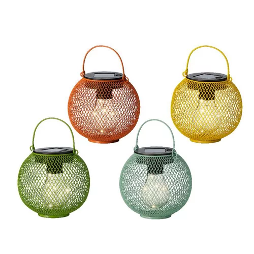 Pour un jardin bien organisé:Lanterne solaire en couleur - Ø 12,5 x H 13,3 cm