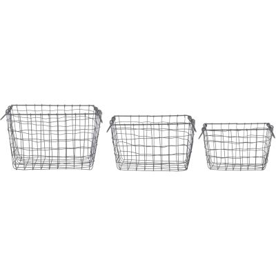 Panier rectangulaire en métal (Lot de 3) (Grands)
