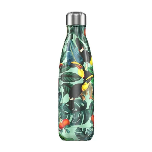 Côté végétal:Bouteille isotherme tropical toucan vert 500 ml
