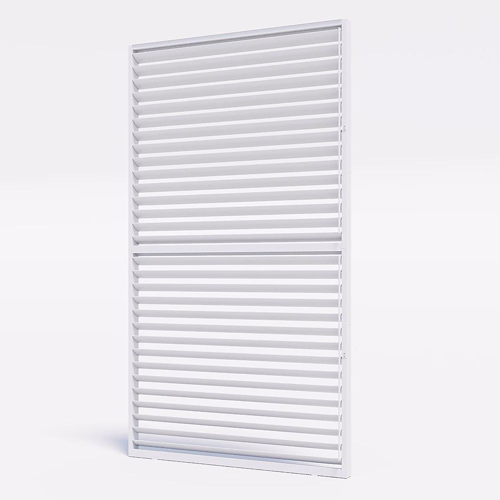 Brise soleil paroi ajourée à lame orientable en aluminium 90 × 218 cm pour pergola ou installation seule blanc – Sunny Inch