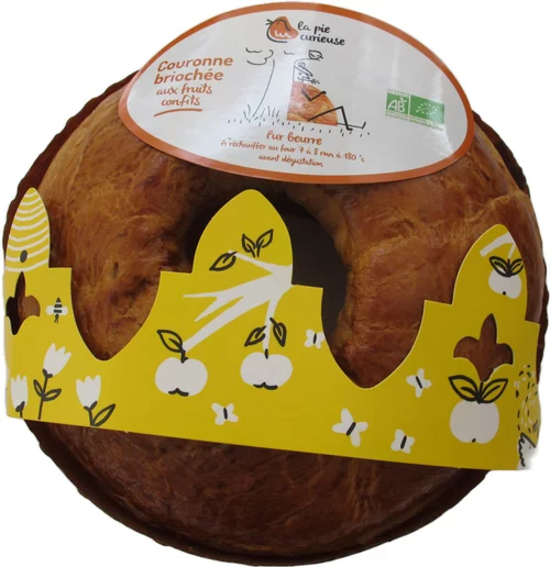 Pour plus de praticité au jardin:Couronne briochée aux fruits confits La Pie Curieuse - 350 g