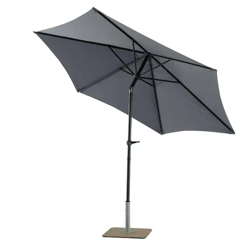 Jardin accessoire:Parasol rond en aluminium et polyester coloris anthracite - Ø 270 cm