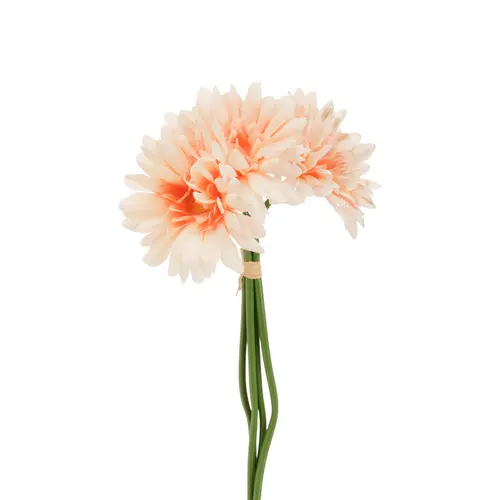 Moderne extérieur:Dahlia artificiel pêche à 2 fleurs - 65 cm