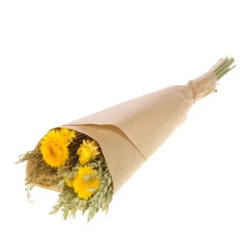 Pour les espaces verts:Bouquet de fleurs séchées coloris jaune - Ø 13 cm