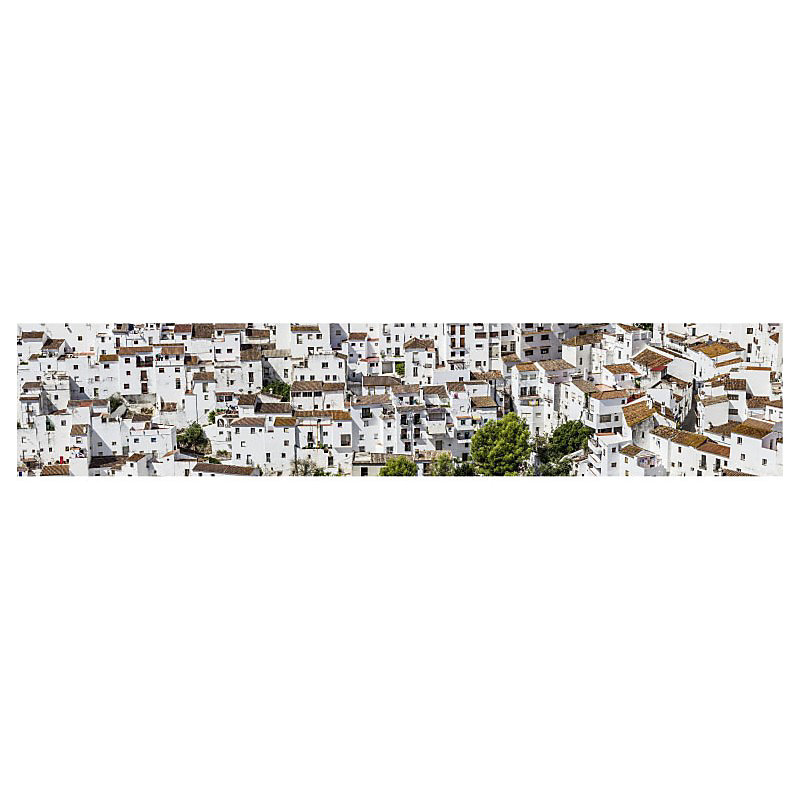Brise vue imprimé CASARES ESPAGNE – H.1 x L.5 m, 100% occultant, Made in France par Scenolia + kit de fixation offert