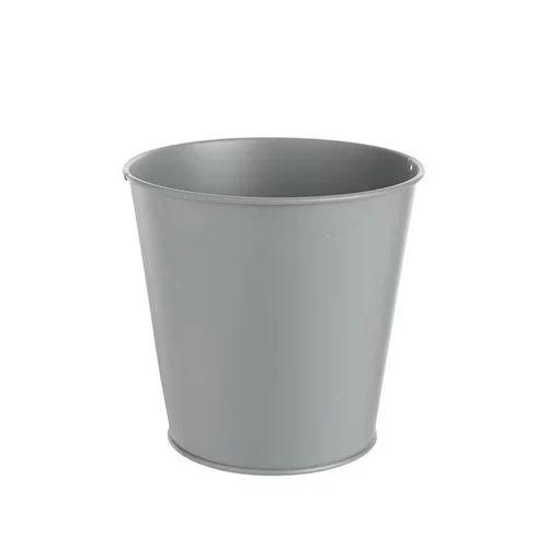 Style nature:Cache-pot seau coloris gris en zinc - Ø 16 cm