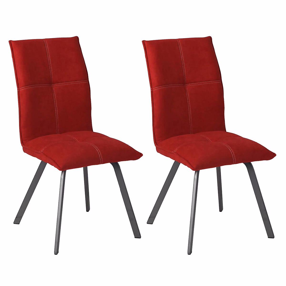 BISPO – Chaises Tissu Coloris Rouge | lot de 2