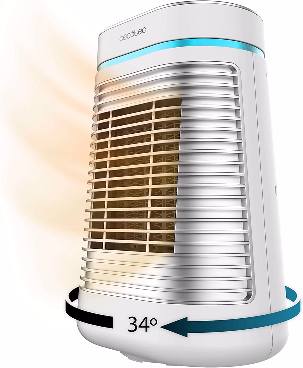 Radiateur soufflant – Chauffage céramique tour blanc 1500 W écran LED