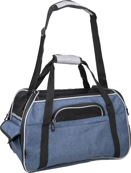 Idée simple:Sac de transport pour chien coloris bleu Flamingo Gisel - 48 x 25 x 33 cm