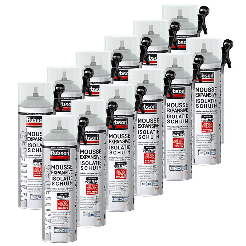 12x aerosols mousse PU expansive 500ml RUBSON WhiteTEQ – Réf. GWPNHZKZB1992630769