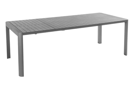 Pour vos moments en extérieur:Table Filao coloris gris en aluminium Bizzotto - 180/240 x 100 cm