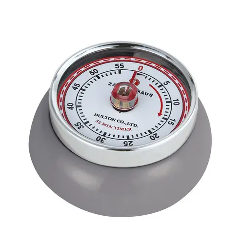 Style pour le jardin：Minuteur en acier coloris gris Zassenhaus Speed - Ø 9,2 x H 4 cm