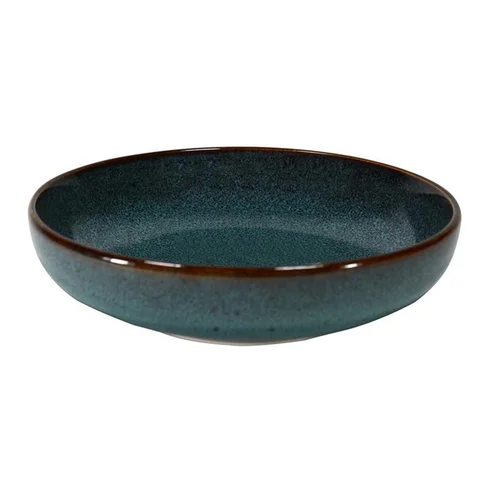 Pour compléter votre espace extérieur:Coupelle en grès réactif bleu Volga - Ø 19 cm