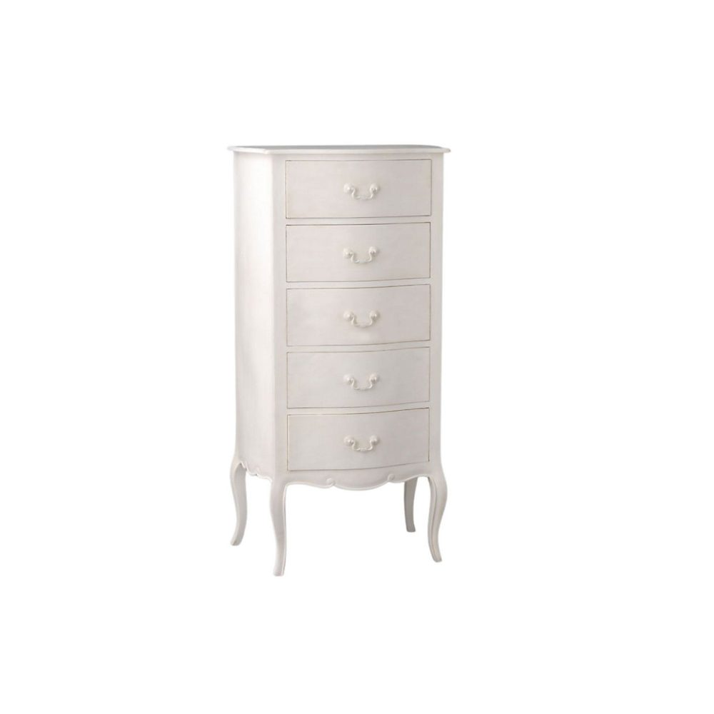 Chiffonnier 5 tiroirs blanc – Apollonia