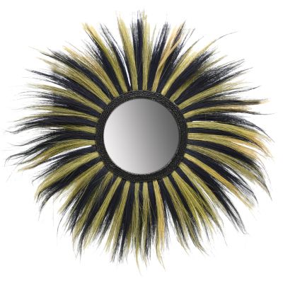 Miroir déco bicolore en jonc