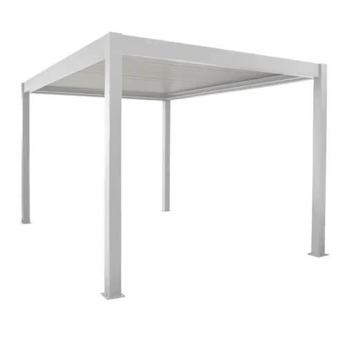 Solution extérieure:Pergola Zephir motorisée coloris blanc - 300 x 400 cm