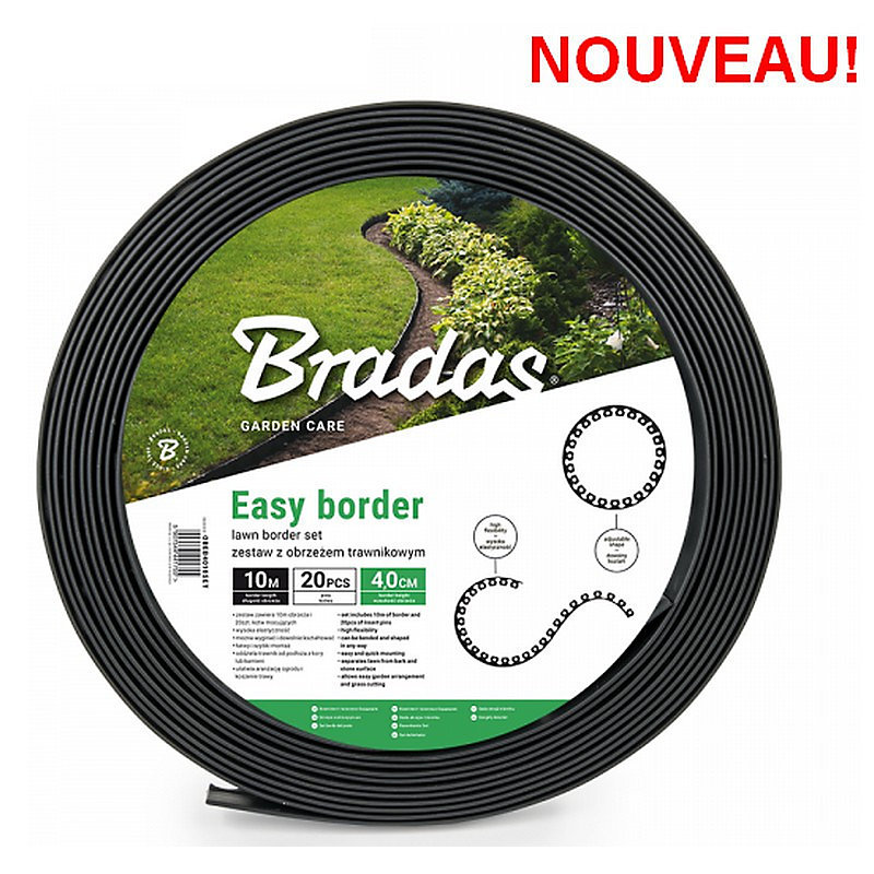 Bordure de jardin graphite foncé EASY BORDER longueur 10 M hauteur 40 mm | Bordure de jardin