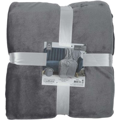 Plaid en flanelle et sherpa XXL 140x200 cm (Gris foncé)