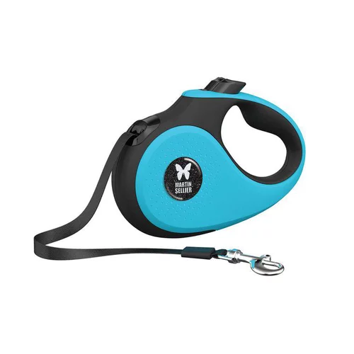 Vie au jardin：Laisse sangle rétractable turquoise pour chien 3 m